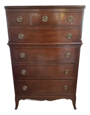 Vintage 5 Drawer Mahogany Chest of Drawers