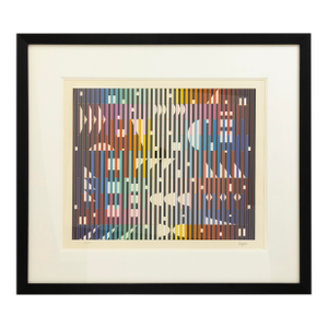 Yaacov Agam Sparkling Night Rainbow 1981 Signed Op Art Serigraph 170/180 Framed