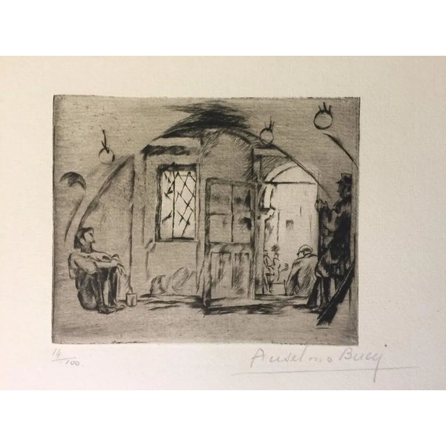 Le Poisonnier - Original Etching by Anselmo Bucci - 1917 1917 For Sale