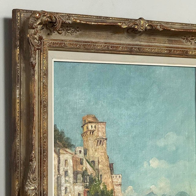 Framed Oil Painting on Canvas by Paule Bisman (1897-1973) 'Adriatic Coastline' For Sale - Image 14 of 16