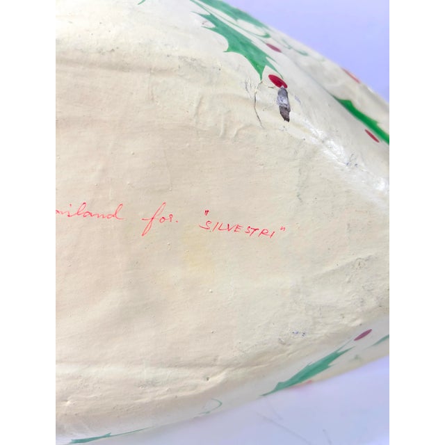 Vintage Hand-Painted Paper Mâché Christmas Swan Bowl Centerpiece, 24.5" For Sale - Image 11 of 12