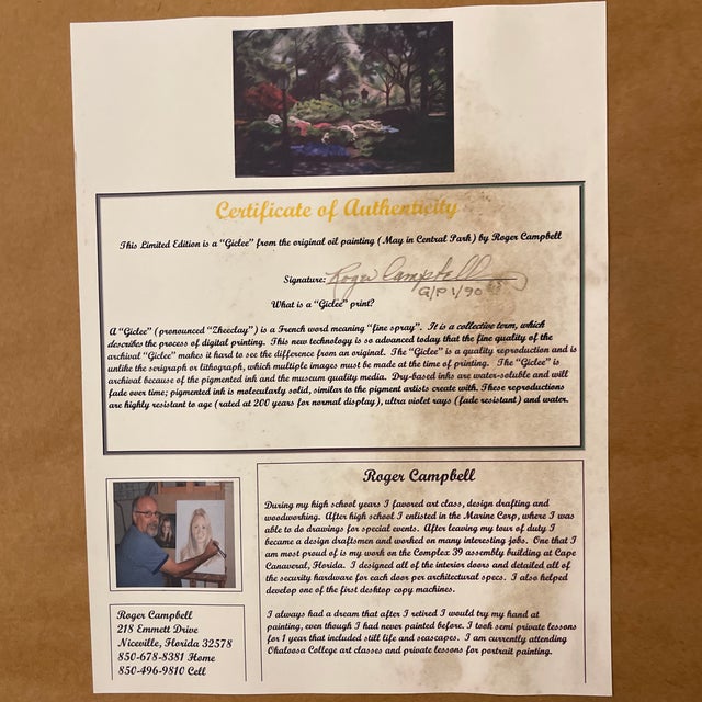 Late 20th Century Late 20th Century Roger Campbell Central Park Square For Sale - Image 5 of 7