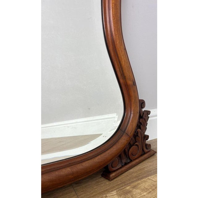 Gold Antique French Walnut Ornate Wall Mirror For Sale - Image 8 of 11