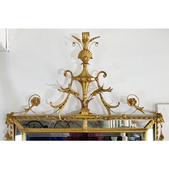 Substantial Vintage Neo Classical Regency Style Wall Mirror For Sale - Image 4 of 9