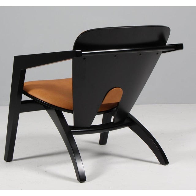 Butterfly Lounge Chairs in Black Beech and Full Grain Leather by Hans J. Wegner for Getama, 2000s For Sale - Image 3 of 6