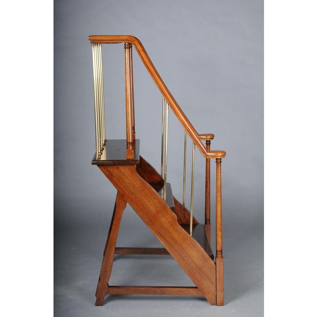 English Library Ladder in Mahogany, 20th Century For Sale - Image 10 of 18