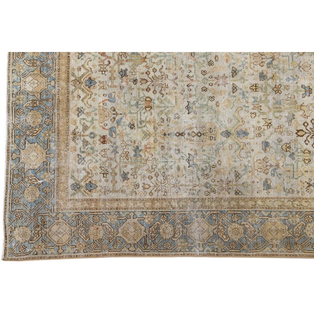 Late 19th Century Beige 19th Century Persian Malayer Gallery Wool Rug With Allover Design For Sale - Image 4 of 7