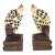 Vintage French Art Deco Harlequin Clown Bookends Statues For Sale