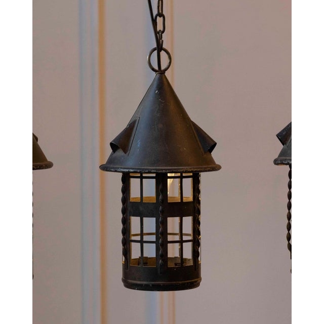 Early 20th-Century French Iron Lanterns - Set of Four For Sale - Image 9 of 12