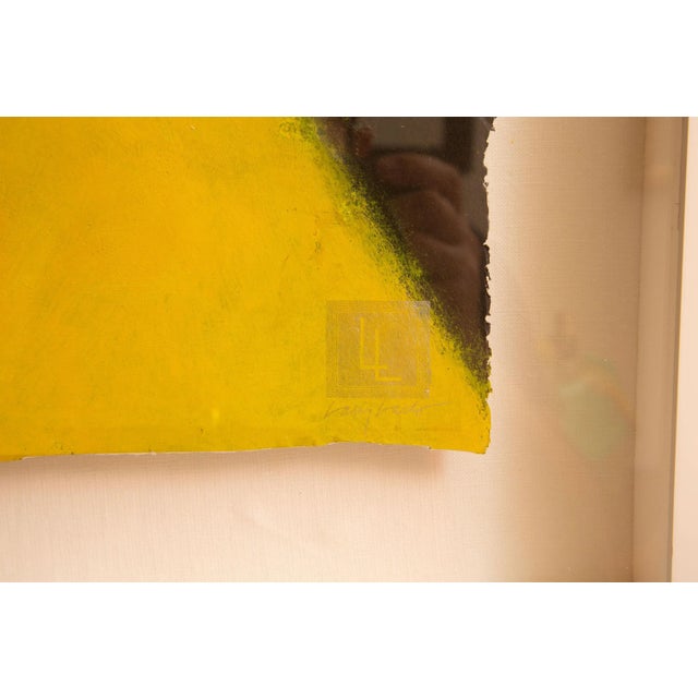 Vintage Larry Laslo Mixed Media Abstract Landscape Painting on Paper Custom Framed For Sale - Image 9 of 10