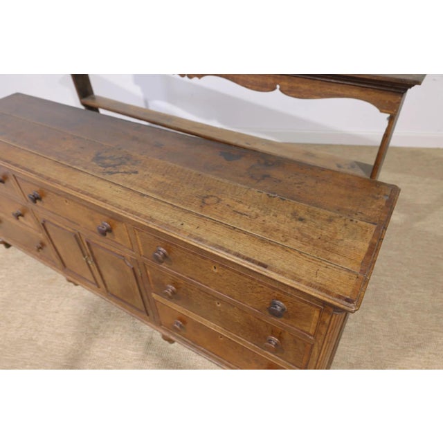 Antique English Welsh Oak Dresser Circa 1850 Victorian Plate Rack For Sale In Orlando - Image 6 of 11