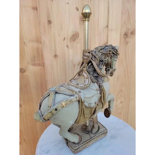 Vintage Leather Carousel Horse Signed by Teresa Corning For Sale - Image 9 of 12