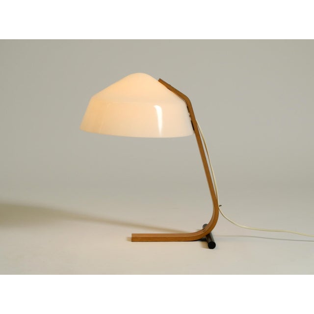 Vintage Space Age Plywood Table Lamp with Plastic Shade from Temde Leuchten, 1960s For Sale - Image 11 of 18