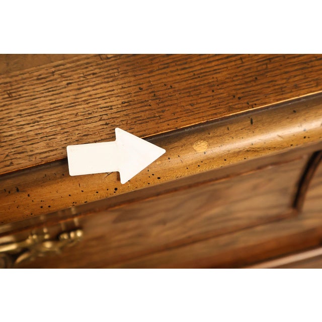 Baker Furniture Company Burl Wood Long Bombe Dresser For Sale - Image 18 of 18