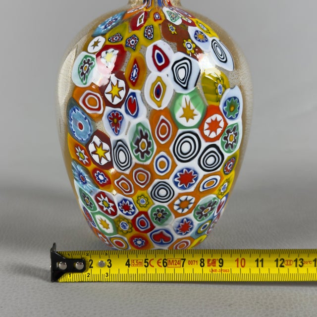 Millefiori Murano Glass Bottle with Gold Leaf and Murrine from Gambaro & Poggi, 1970s For Sale - Image 10 of 12