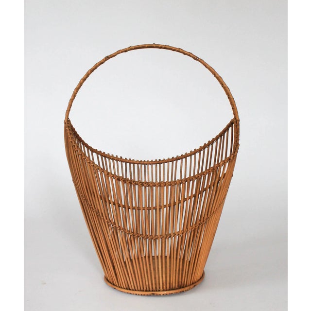 Vintage Italian Pencil Reed Basket For Sale - Image 4 of 10