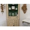 Mid 20th Century Corner Cupboard with Domed Interior Painted and Faux Marbleized Ivory and Green For Sale - Image 16 of 18