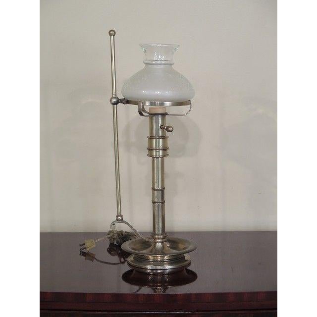 Frederick Cooper Brass Oil Lamp Style Table Lamp With Globe Chairish