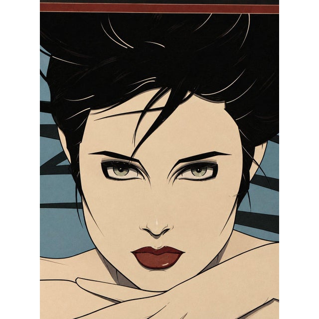 Framed Palm Springs Pop Art Print The bold graphic composition combines soft blue, cream, black, and burgundy tones,...