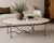 Contemporary Oval Travertine Coffee Table With Hand-Forged Iron Base For Sale - Image 3 of 11