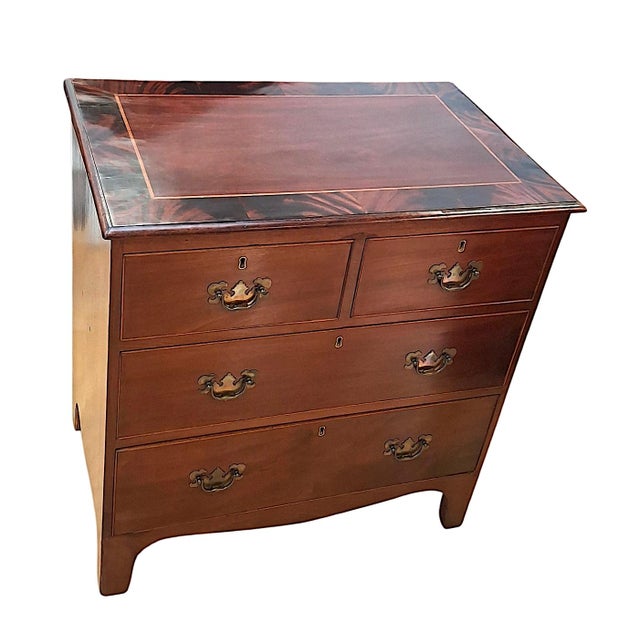 19th-Century Georgian-Style Mahogany and Brass Chest of Drawers For Sale - Image 11 of 14
