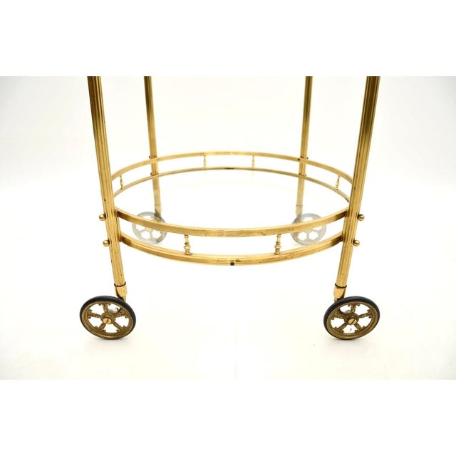 Metal Vintage French Brass Drinks Trolley, 1970s For Sale - Image 7 of 8