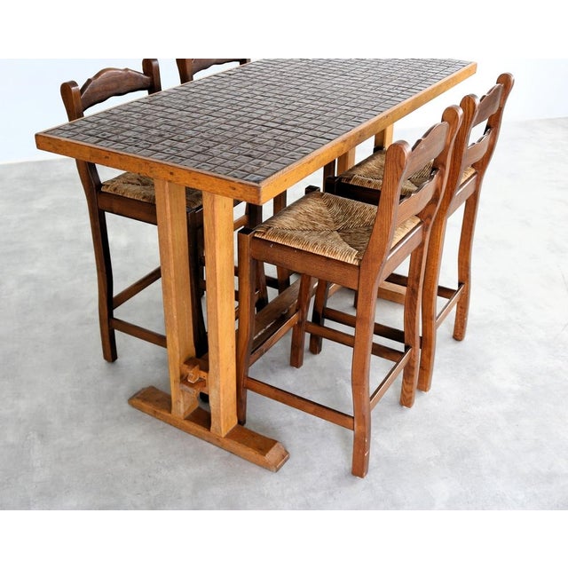 Vintage Bar Table with Stools, 1950s, Set of 5 For Sale - Image 12 of 16