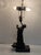 This amazing antique lamp features a bronze sculpture of a girl holding a dove by A. Messina. The scale and size of this...