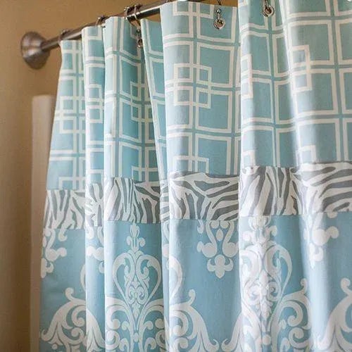 2010s Free Spirit Designer Vicki Payne Aqua & Cream Chinoiserie Chippendale Fretwork Lattice Trellis Fabric- 9.16 Yards For Sale - Image 5 of 7