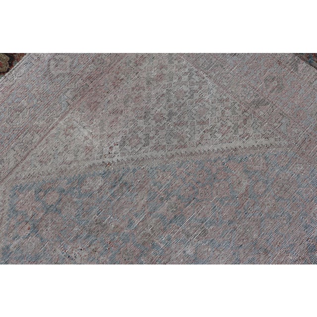 Antique Persian Malayer Gallery Rug With Soft Blue Field and Lattice 7 X 16'3 For Sale - Image 15 of 15