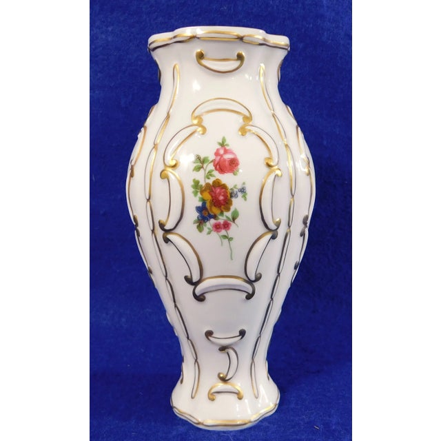 Royal Dux Bohemia Porcelain Floral Vase Czech Republic For Sale - Image 4 of 6