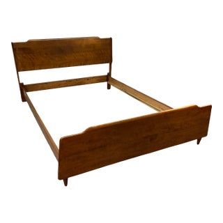 Mid-Century Attributed to Russel Wright for Conant Ball Walnut Bed Frame For Sale