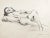Mid 20th Century Reclining Nude Figure Drawing For Sale