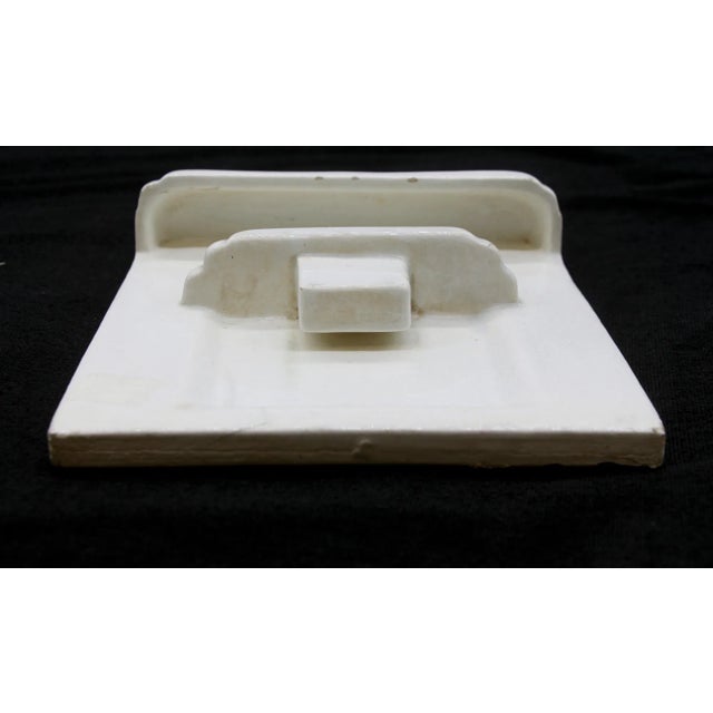 Mid 20th Century Mid 20th Century Imported Crackled White Ceramic Wall Tile For Sale - Image 5 of 6