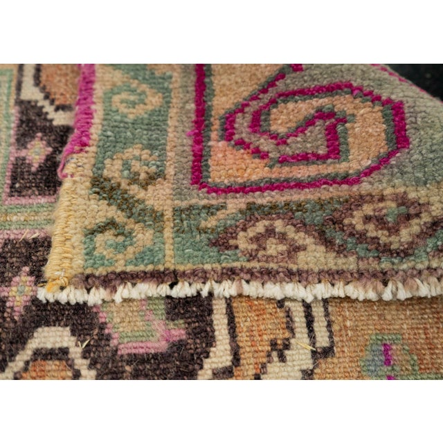 Turkish Mini Rug Oriental Hand Knotted Vintage Rug 1'6" x 2'6" #21186 For Sale In Houston - Image 6 of 8