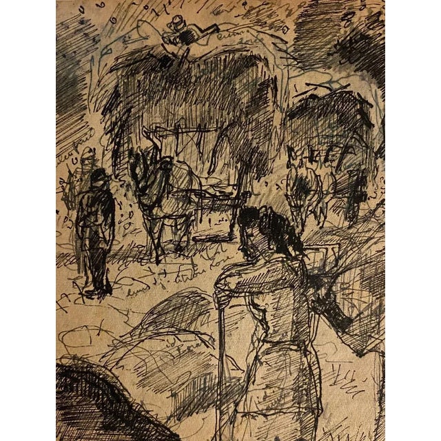 Mogniat-duclos Bertrand, Wagons With Hay, Pen, Mid-20th Century For Sale - Image 3 of 3