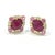 Bochic "Orient" Vintage Pastel & Red Rubies Earrings Set In 18K Gold & Silver For Sale - Image 17 of 18