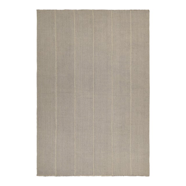 Rug & Kilim’s Contemporary Kilim in Gray & Cream For Sale