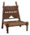 Rustic Indian Low Wooden Chair with Rope Seat and Weathered Appearance For Sale
