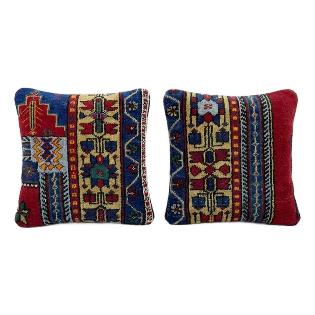Anatolian Rug Pillow Cover 16'' X 16'' - Set of Two For Sale