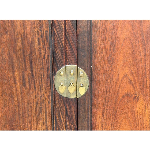 Dark Brown Vintage Rosewood MoonFace Drawers Side Credenza Cabinet For Sale - Image 9 of 10