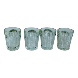 Antique Eapg Oval Star Clear Toy Tumblers - Set of 4