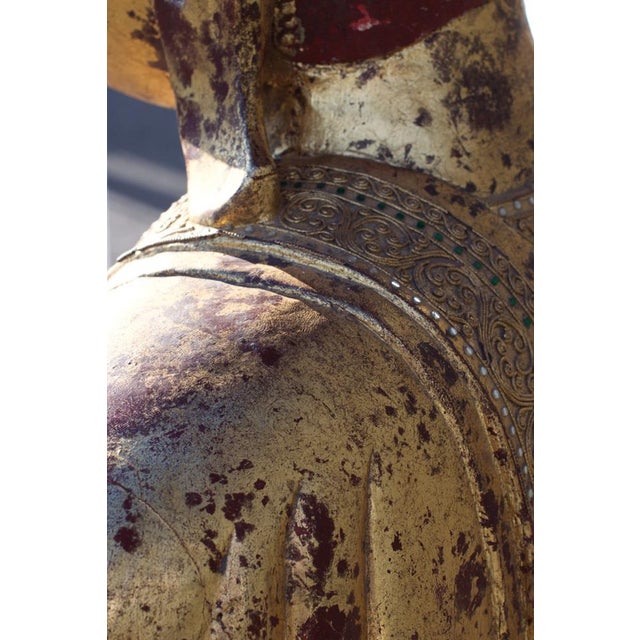 Buddha in Gilded Wood, Asia, 1950s For Sale - Image 14 of 18