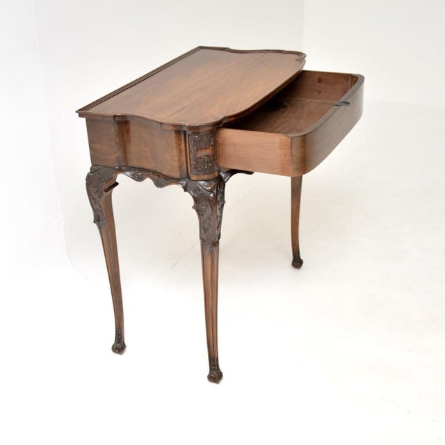 Antique Victorian Carved Walnut Console Table, 1860s For Sale - Image 4 of 16