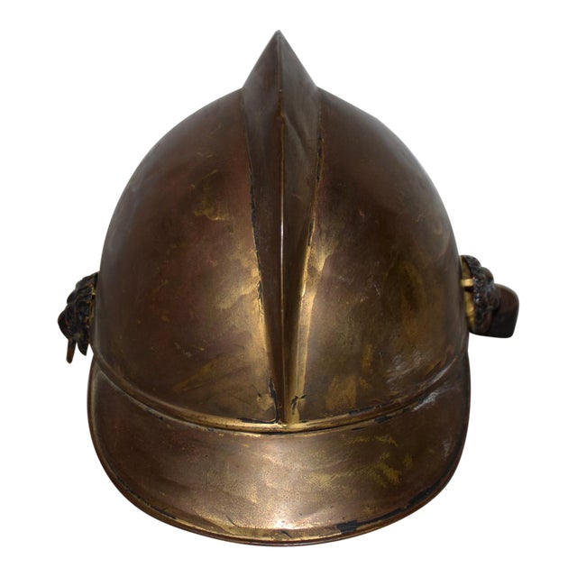 19th Century Brass French Fire Bridage Helmet C.1890s For Sale