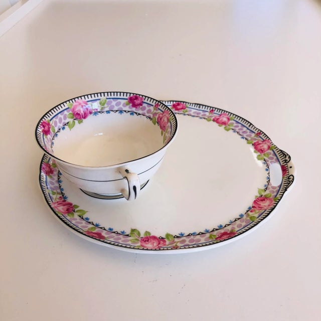 Ceramic Vintage Paragon Fine Bone China Snack Plate & Tea Cup For Sale - Image 7 of 7