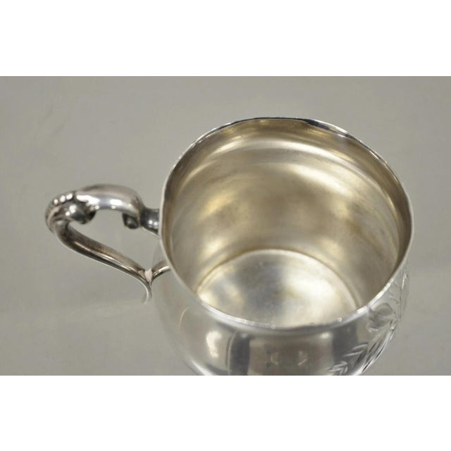 Antique Van Bergh Silver Plated Victorian Tea Serving Set W/ Monogram - 3 Pc Set For Sale In Philadelphia - Image 6 of 12