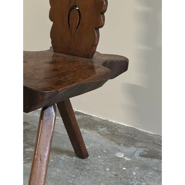 Vintage Italian Sculptural Chair in Wood, 1950s For Sale - Image 10 of 12