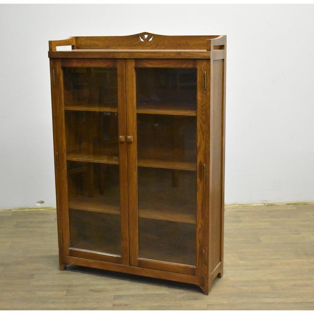 Wood Pre-Order Mission Bookcase / Curio Cabinet - Walnut (W1) For Sale - Image 7 of 11