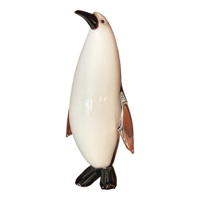 Italian Murano Glass Penguin Sculpture For Sale